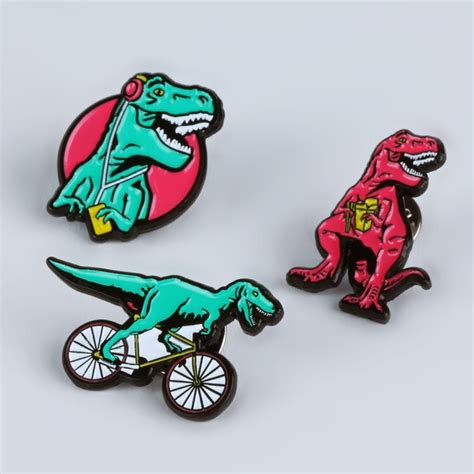 Mustard Pin Badges T Rex At Mighty Ape Nz