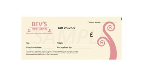 50 Pound T Voucher By Bevsfoodhaven On Etsy