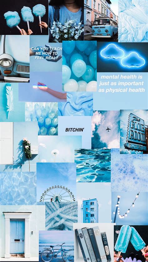 🖤 15 Blue Aesthetic Wallpaper Collage 2022