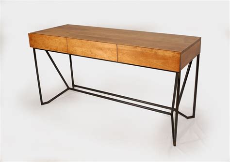 Hand Crafted Modern Industrial 3 Drawer Desk By