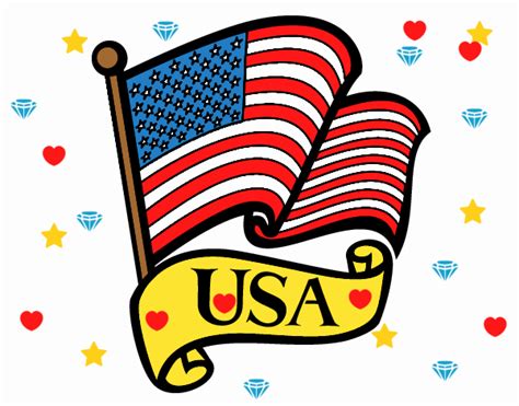 Dibujo De Bandera De Los Estados Unidos Pintado Por En El