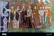 The Empress Theodora (moglie di Giustiniano 1) e accompagnatori, vi ...