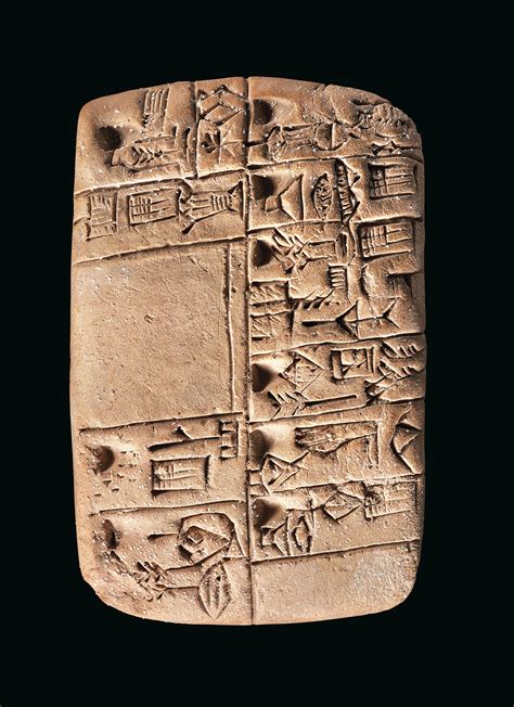 A Mesopotamian Proto Cuneiform Clay Tablet With Account Of Monthly Rations