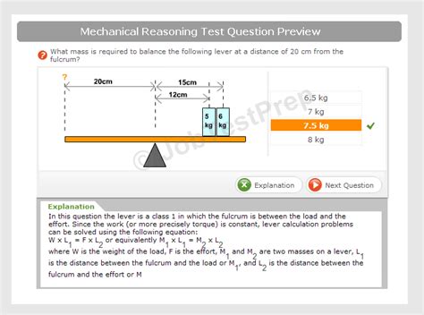 Free Mechanical Reasoning Test Full Simulation Score Report Jobtestprep