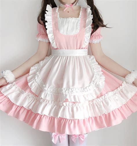 Lolita Pink Dress Cosplay Maid Uniform For Women · Himistore · Online
