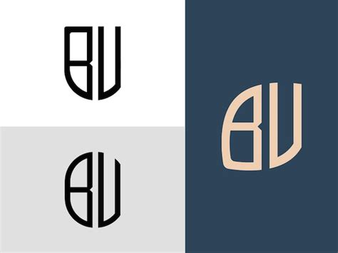 Premium Vector Creative Initial Letters Bv Logo Designs Bundle