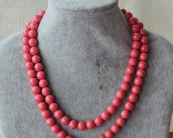 Pink Coral Necklace6mm And 10mm Pink Coral Glass Bead Etsy