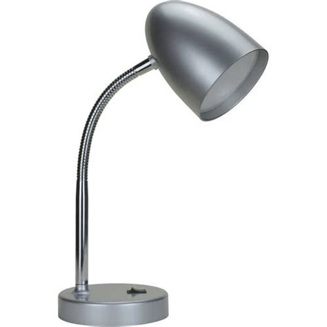 Mainstays Led Desk Lamp Flexible Metal Gooseneck Silver