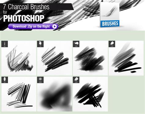 7 Charcoal Brushes For Photoshop By Pixelstains On Deviantart