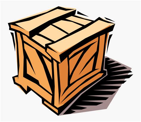 Vector Illustration Of Wooden Shipping Crate Box Shipment Crate