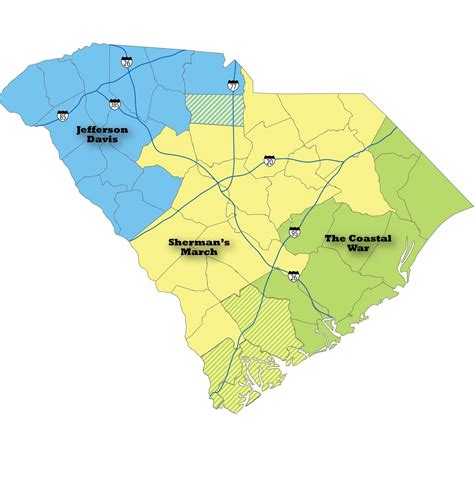 Civil War Map South Carolina Civil War Heritage Trails Interpreting