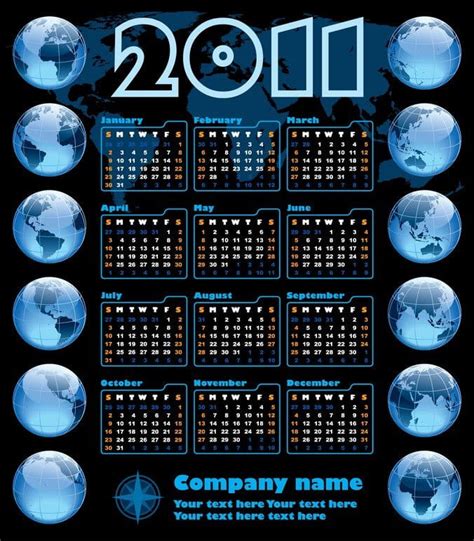 2011 Calendar Template Eps Vector Uidownload