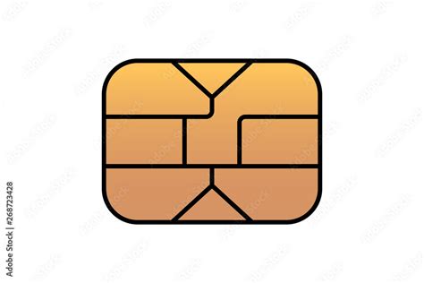 Vecteur Stock Gold Emv Chip Icon For Bank Plastic Credit Or Debit