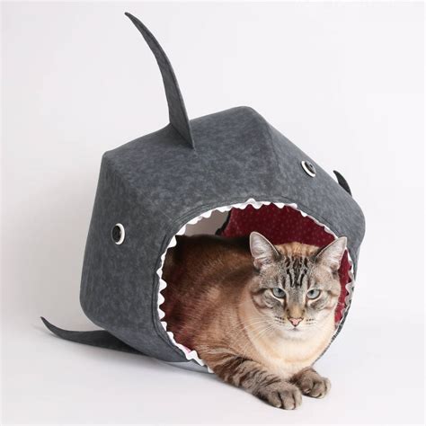 Great White Shark Cat Ball Cat Bed A Funny Pet Bed For Shark Week