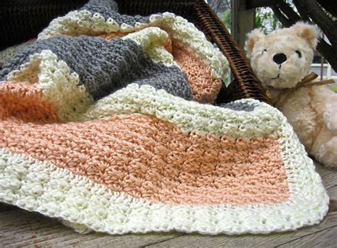 Peaches And Cream ~ Crocheted Newborn Baby Girl Blanket ~ Soft Peach