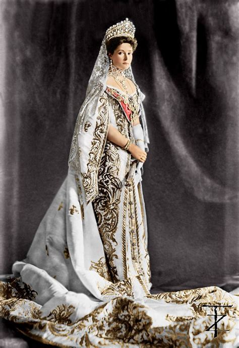Imperial russian russian traditional wedding dress. Empress Alexandra Feodorovna | Court dresses, Historical ...