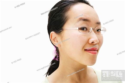 Portrait Of Asian Woman Wearing Eyeglasses Stock Photo Picture And