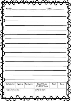 Telling more free printable second grade writing worksheets for 2nd grade students to improve their writing skills. Writing Paper - Kindergarten-2nd Grade by Kreative Kreations | TpT