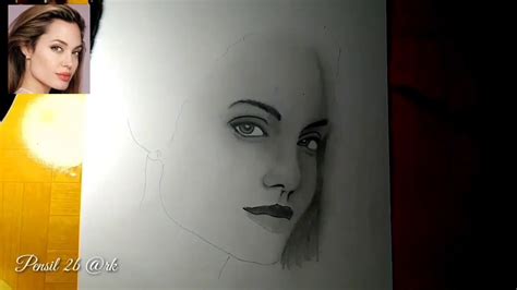 Mudah Menggambar Sketsa Wajah Angelina Jolie Dengan Pensil 2b Youtube
