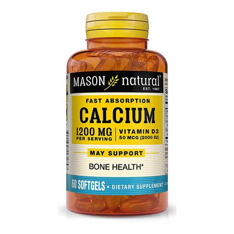Mason Natural Calcium 1200 Mg With Vitamin D3 50 Mcg 2000 Iu