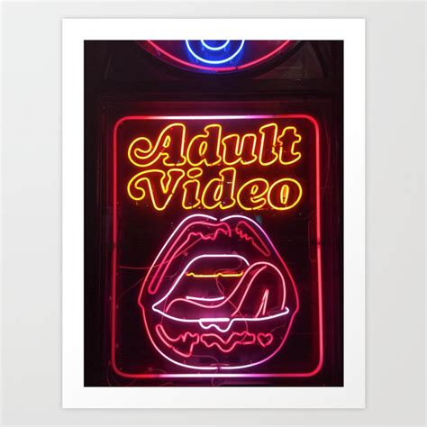 Adult Video Neon Sign Decorative Photo Art Print By Leandrocrespi