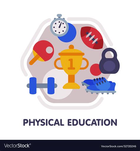 Physical Education School Subject Icon Education Vector Image