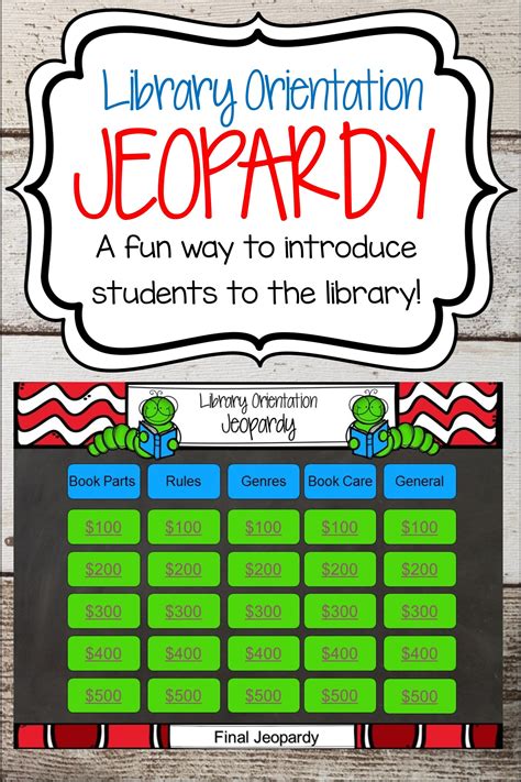 Library Orientation Jeopardy Library Orientation Library Lesson