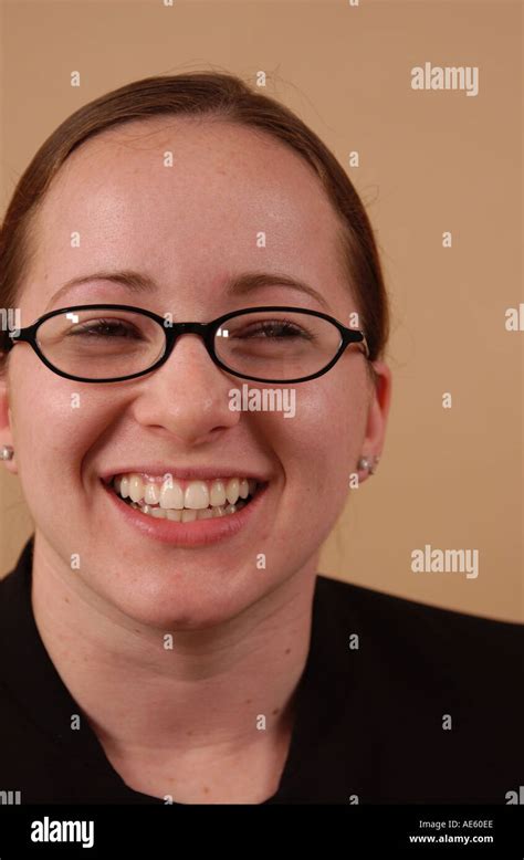 Beautiful Nerd Girl With Glasses Stock Photo Alamy