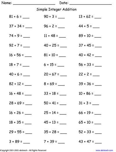 Here is a comprehensive collection of free exercises and worksheets that would help your students for 7th grade math preparation and practice. Seventh Grade Math Worksheets Addition in 2020 | 7th grade ...