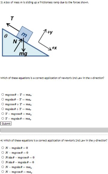 Solved A Box Of Mass M Is Sliding Down A Frictionless Ramp Chegg Com