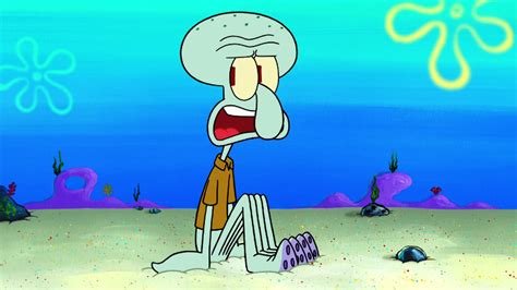 Squidward Tentacles Looking Scared