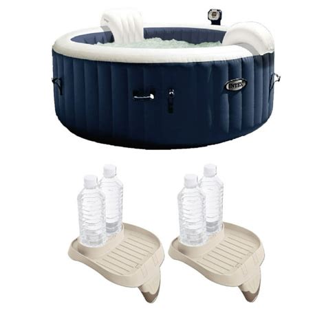 Intex Purespa 4 Person Inflatable Portable Hot Tub With Cup Holder 2 Pack