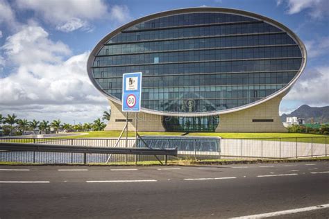 Mauritius Commercial Bank Modern Elliptical Building Editorial Image