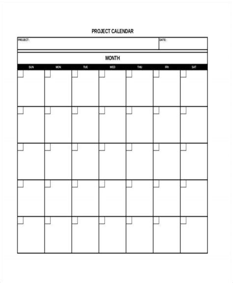 17 Project Calendar Templates Sample Example
