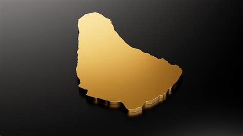 Premium Photo Barbados Exclusive Gold Map On Black Background 3d