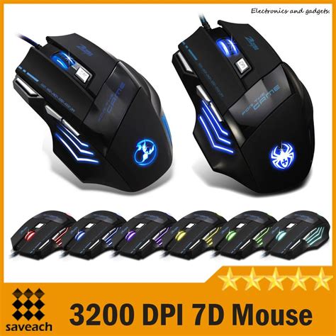 2017 Zelotes Professional Gaming Mouse 5500 Dpi 7 Buttons 7d Led