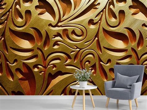 Wall Mural Gold Pattern Large Abstract 3D Wallpaper Unique 3D | Etsy