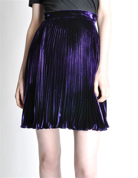 Ungaro Vintage Pleated Purple Velvet Circle Skirt From Amarcord