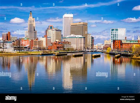 Providence Rhode Island Usa Downtown Skyline On The River Stock Photo