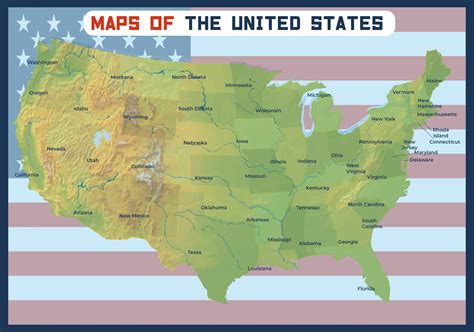 Mapa Fisico De Estados Unidos SEONegativo