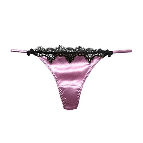 womens silk lace g string thong panty sexy t back underpants with soft satin panty express