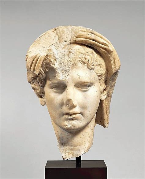Marble Head Of A Veiled Man Period Julio Claudian Date 1st Half Of