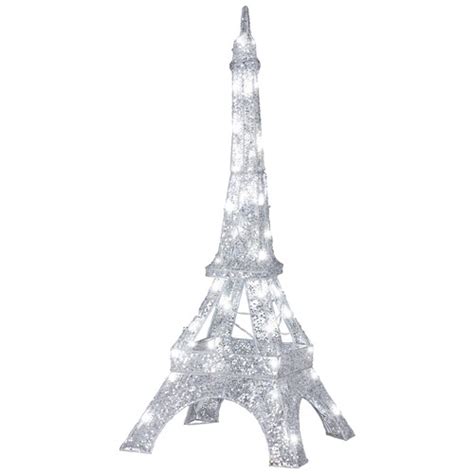 Gemmy Pre Lit Eiffel Tower Sculpture With Constant White Lights In The