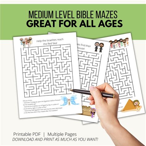 Printable Bible Mazes Kids Activity Book Bundle