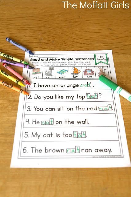 3 write a sentence using the words in the word bank skill sheets, + a certificate of praise. Roll and Make Simple Sentences in action! | Cvc word ...