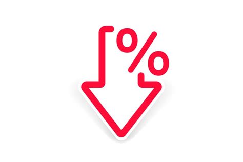 Percent Arrow Icon In Line Style Growth And Reduction Dis