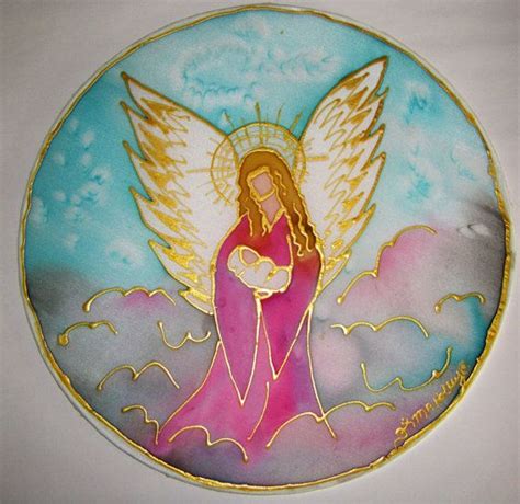 Angel Holding Baby Silk Mandala 3 Colors Etsy Angel Art Art