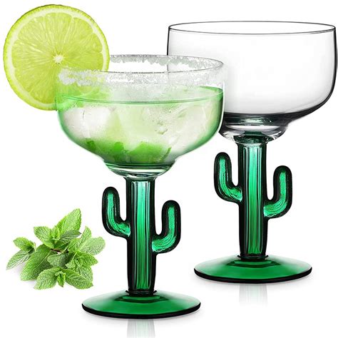 Hand Blown Cactus Margarita Glasses Saguaro Green Cocktail Glass For Margarita Buy Hand Blown
