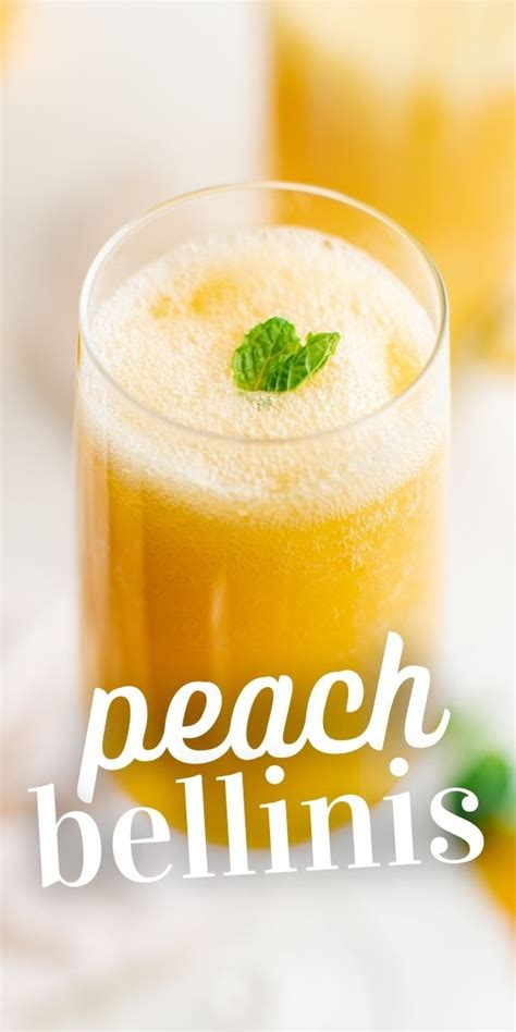 Easy Simple Peach Bellinis Cocktail Recipe Sweet Cs Designs