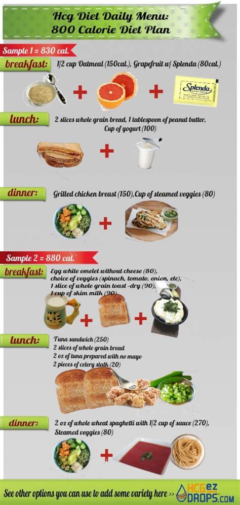 Nice This Infographic Is Showing 2 Daily Meal Plan Samples For The 800